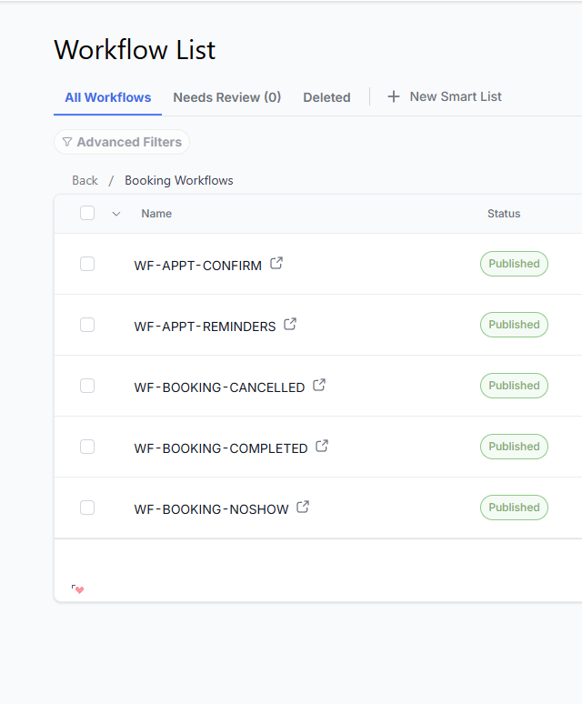 Booking workflow walkthrough