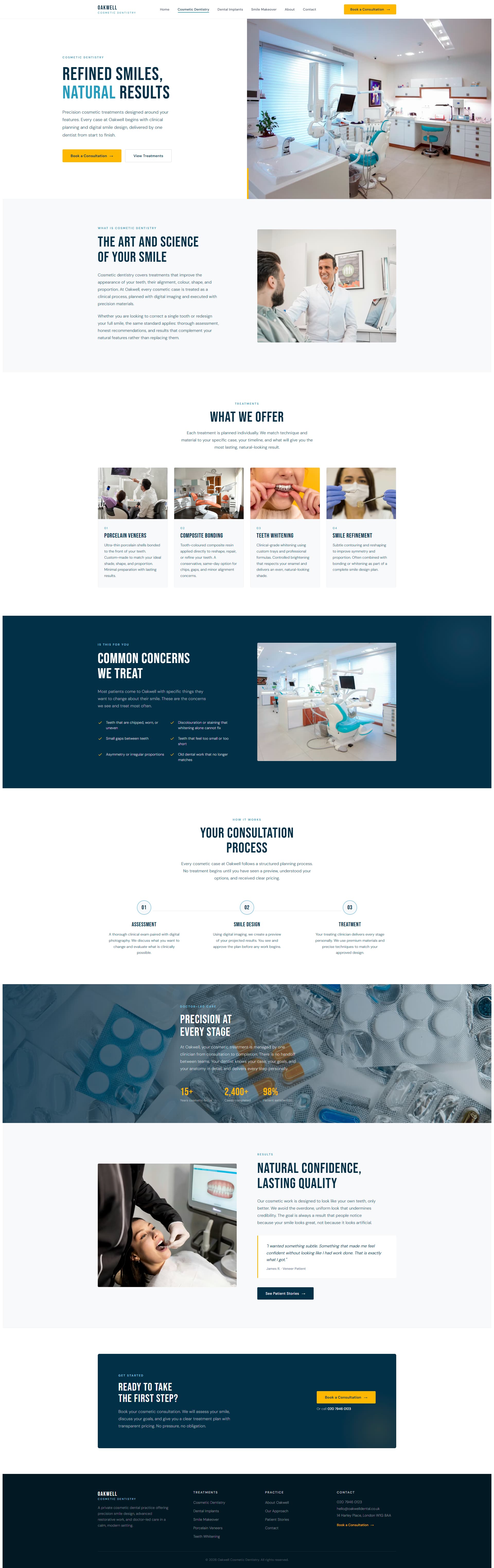 Oakwell cosmetic dentistry service page